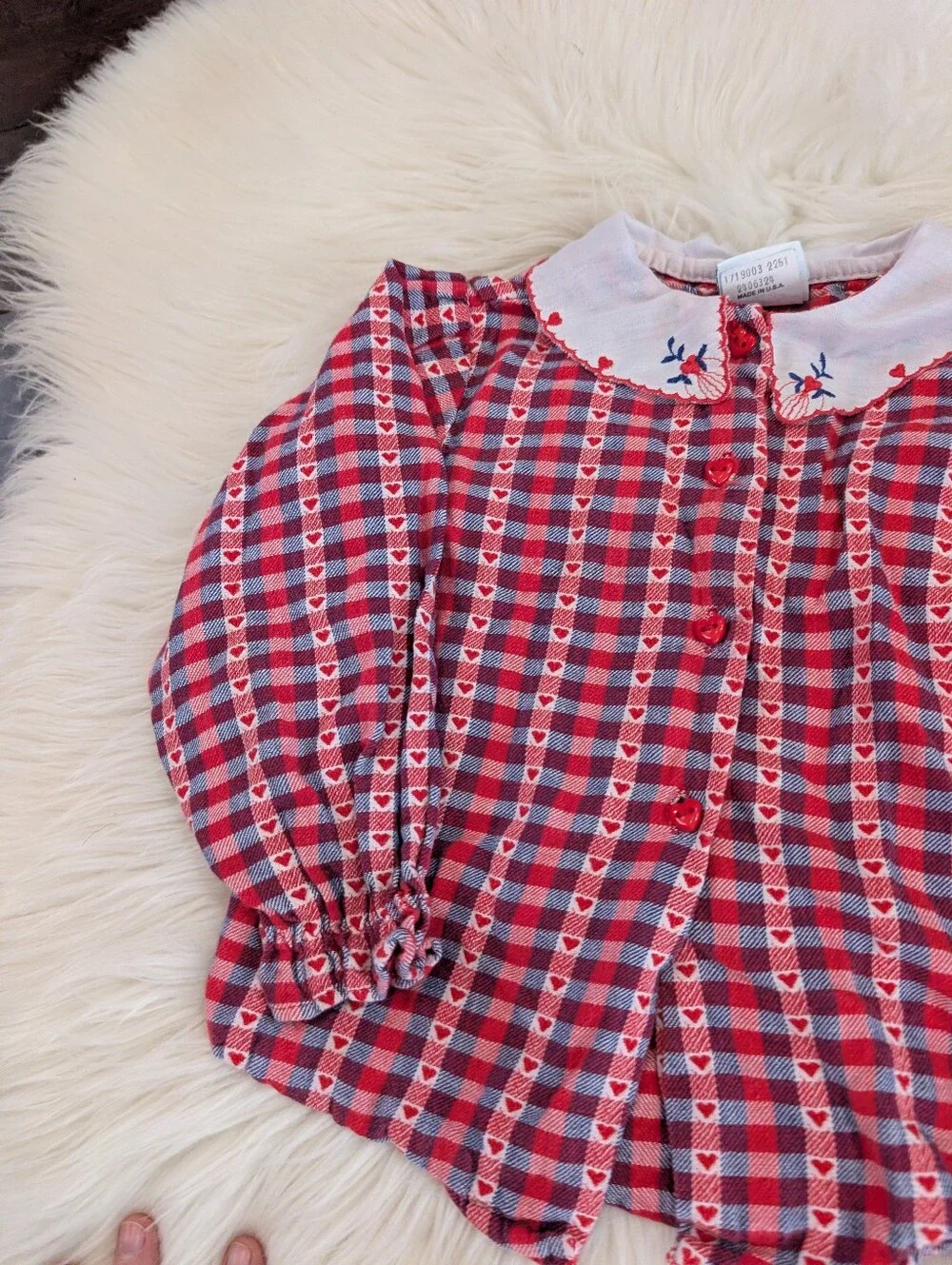 Vintage 90s 1990s Oshkosh B'Gosh Embroidered Button Down Long Sleeve Floral 3T